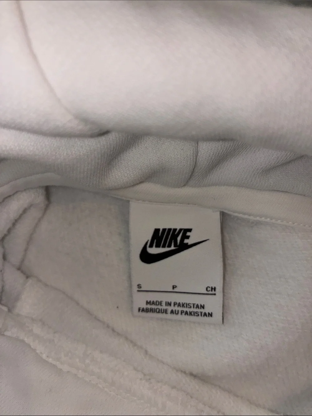 Nike Hoodie, White w/Brown Swoosh, Size S, Unisex